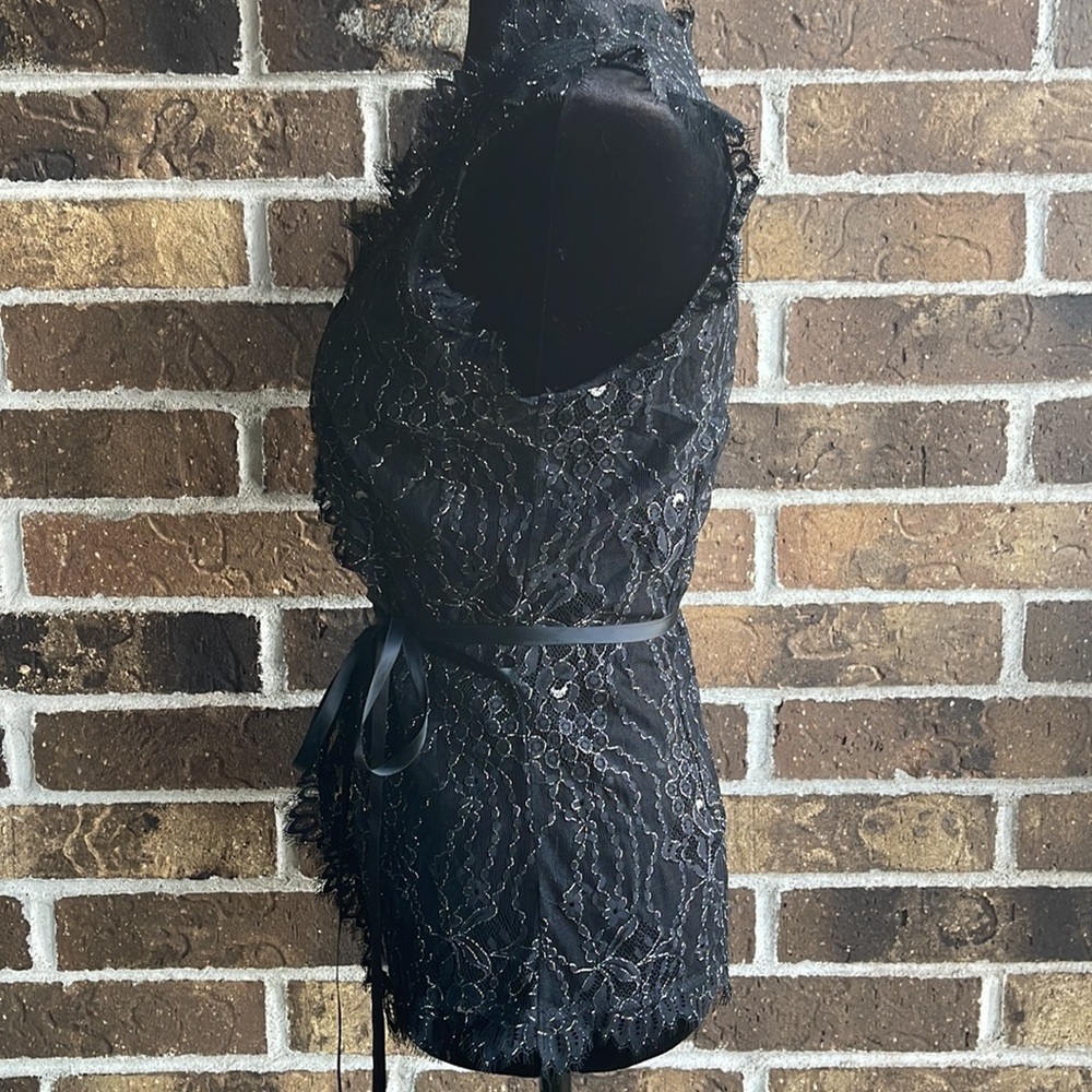 Vintage Y2K EXPRESS Black Lace Top - Picture 9 of 10